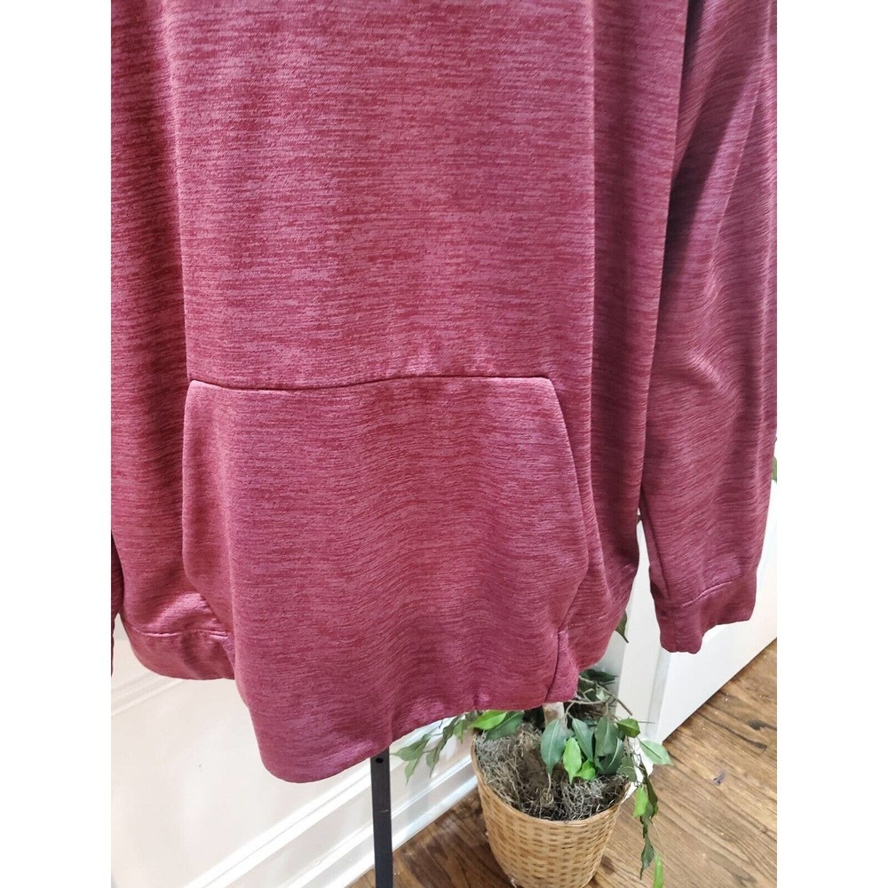 Russell Athletic Men's Maroon Polyester Long Sleeve Pullover Fleece Hoodie 2XL - Picture 3 of 10